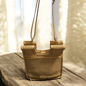 BEIS Tan Crossbody Woven Bag